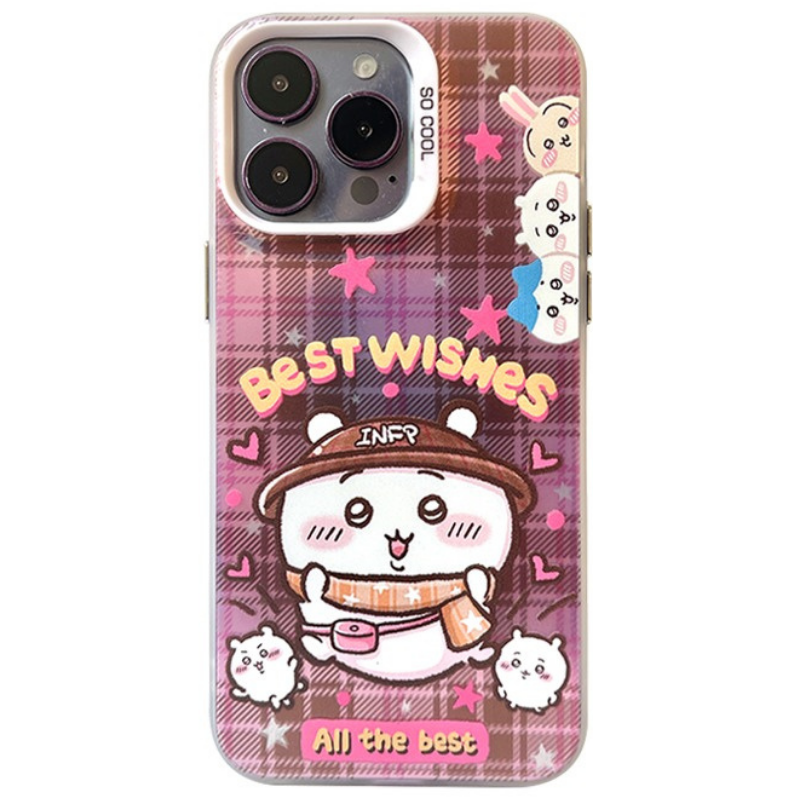 Chiikawa彩銀線條漸變防摔手機殼