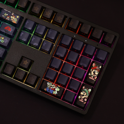 馬里奧Mario超級瑪麗透光RGB108鍵標準配列衛星軸鍵帽-ZUIHANG SHOP