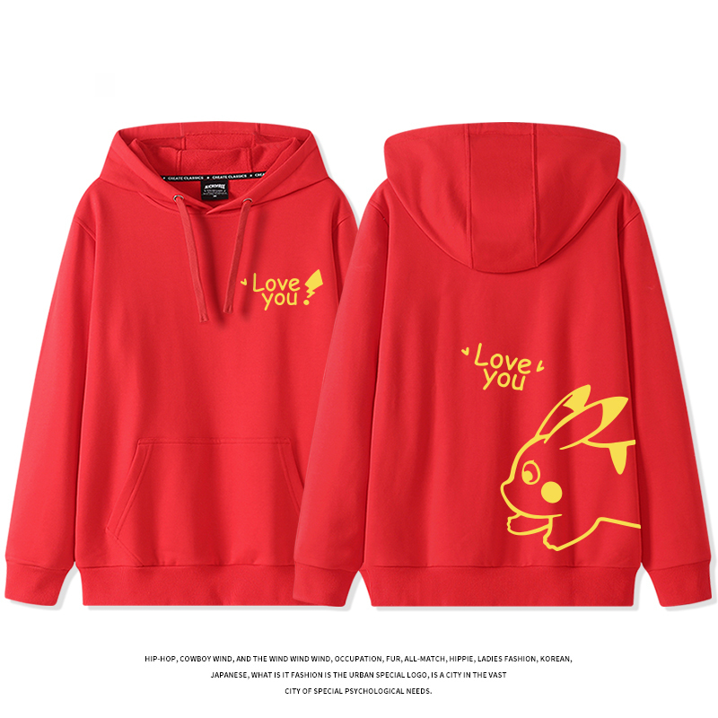 皮卡丘聯名 2025秋冬新款 親子情侶裝連帽衛衣