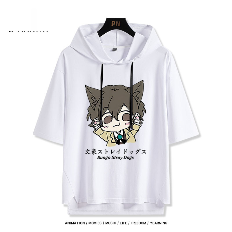 文豪野犬 太宰治 連帽短袖T恤-ZUIHANG SHOP