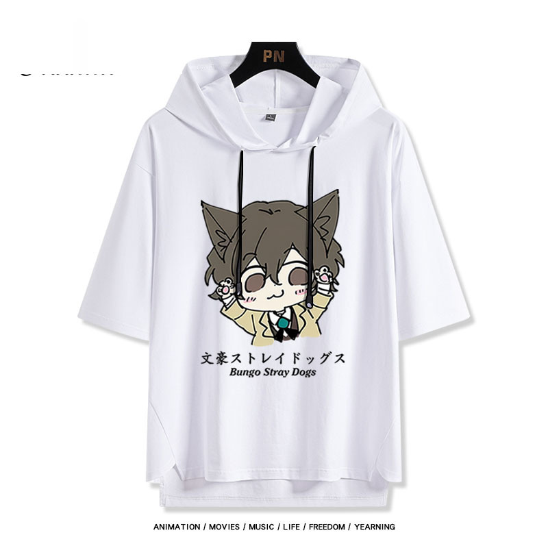 文豪野犬 太宰治 連帽短袖T恤-ZUIHANG SHOP