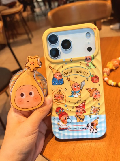 iPhone17系列 波漾磁吸卡通 可愛支架 軟邊 手機殼