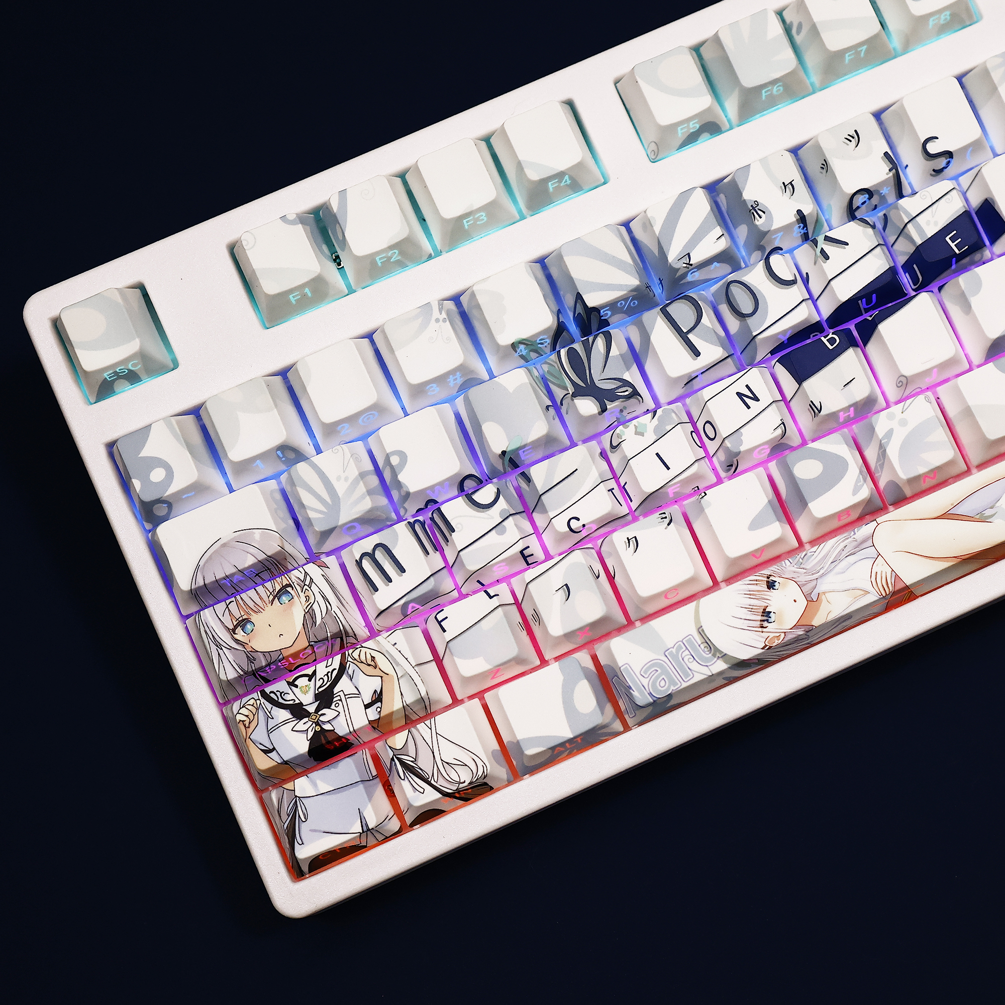 鸣濑白羽Summer Pockets透光RGB108鍵標準配列衛星軸鍵帽-ZUIHANG SHOP