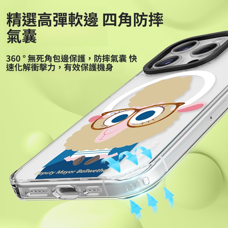 適用蘋果系列 動物方城市高透防摔磁吸手機殼