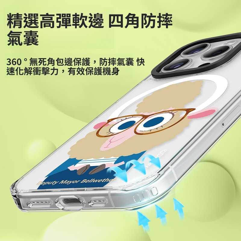 適用蘋果系列 動物方城市高透防摔磁吸手機殼