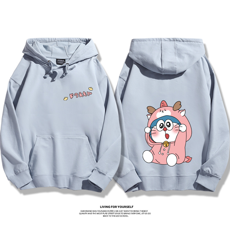 Q版新年叮噹貓新款 親子情侶男女款連帽衛衣-ZUIHANG SHOP