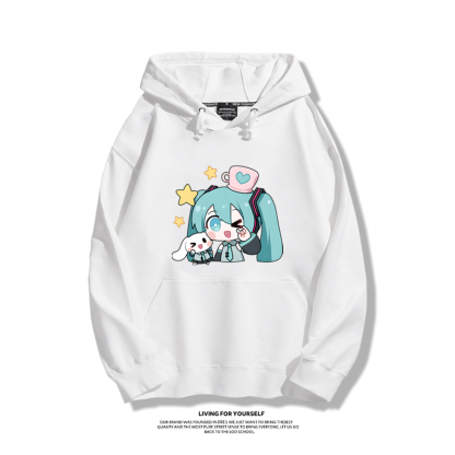 初音未來 秋冬新款 親子情侶男女連帽衛衣