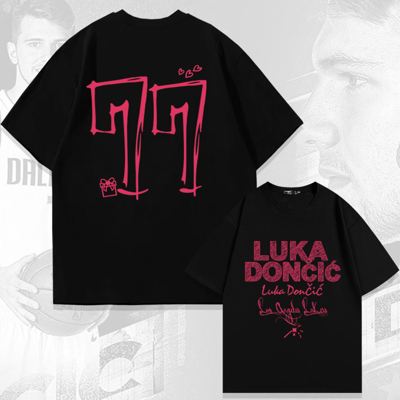 湖人隊東契奇77號 2025親子情侶男女同款 印花短袖T恤-ZUIHANG SHOP