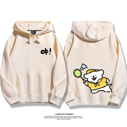 線條小狗新款 親子情侶男女款連帽衛衣-ZUIHANG SHOP