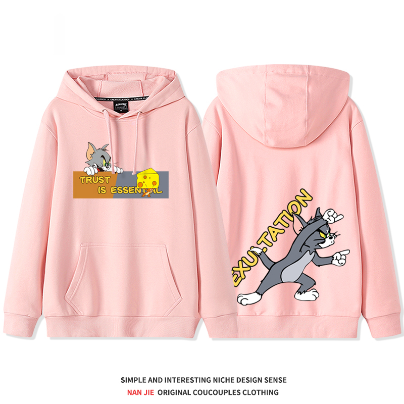 湯姆貓與傑利鼠 2025秋冬新款 親子情侶裝連帽衛衣
