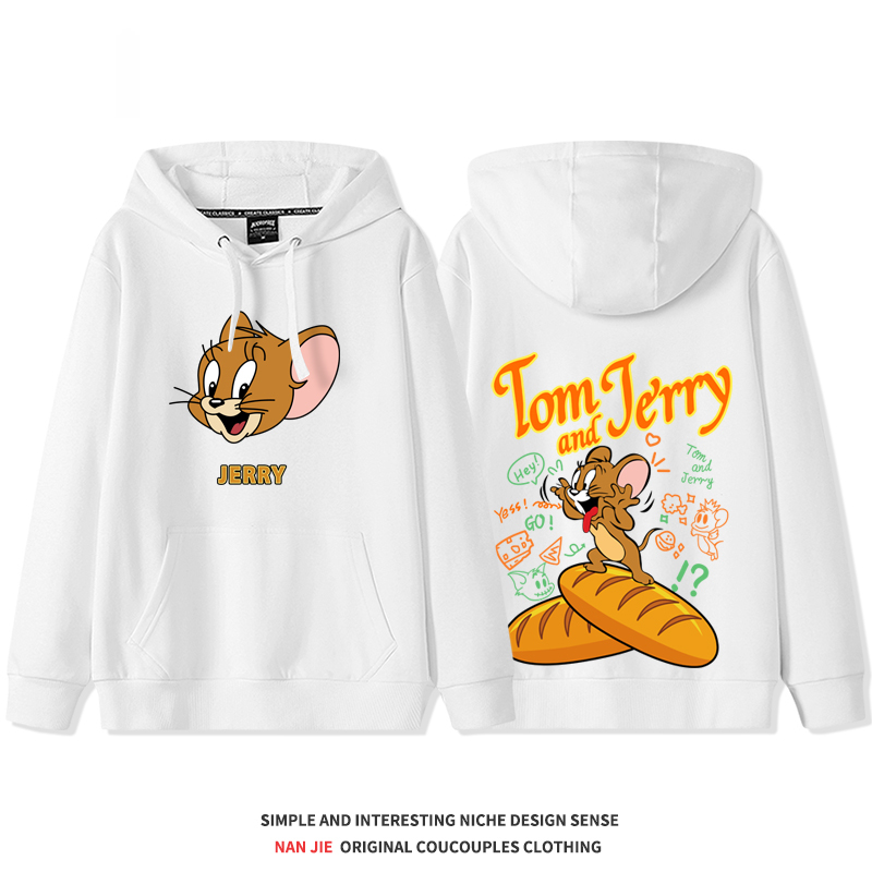 湯姆貓與傑利鼠 2025秋冬新款 親子情侶裝連帽衛衣