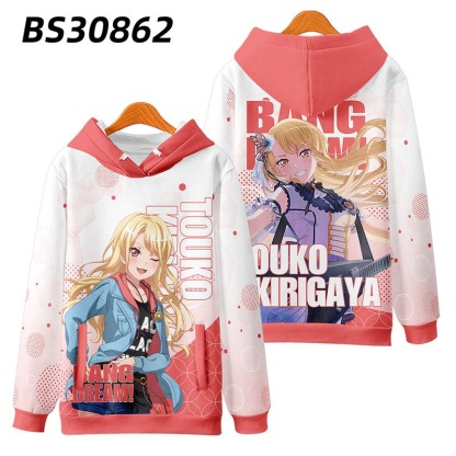 BanG Dream Morfonica 動漫周邊 秋冬潮流寬鬆休閒連帽T