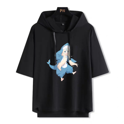 YouTuber 虛擬主播 Sameko Saba 鯊魚子 連帽短袖T恤-ZUIHANG SHOP