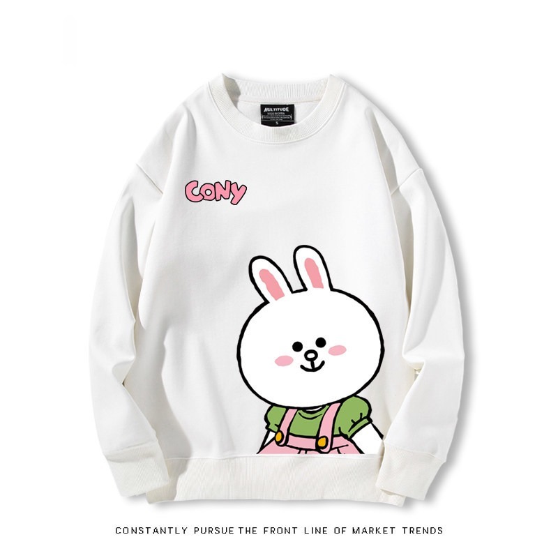 布朗熊可妮兔 秋冬新款 親子情侶裝圓領長袖