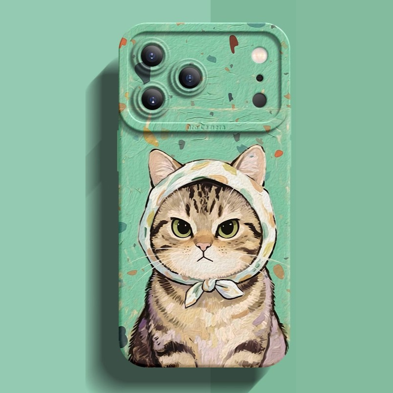 頭巾貓咪液態矽膠全包防摔軟殼