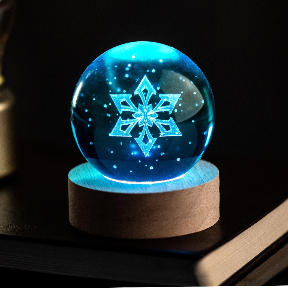 原神 神之眼水晶球 LED創意桌面擺件-ZUIHANG SHOP