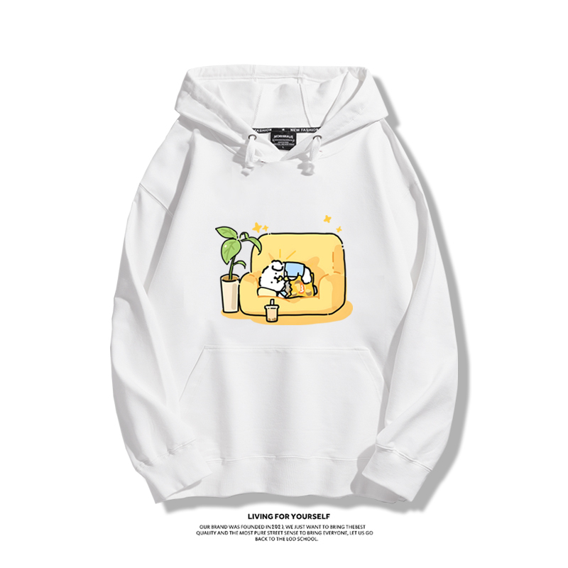 線條小狗新款 親子情侶男女款連帽衛衣-ZUIHANG SHOP