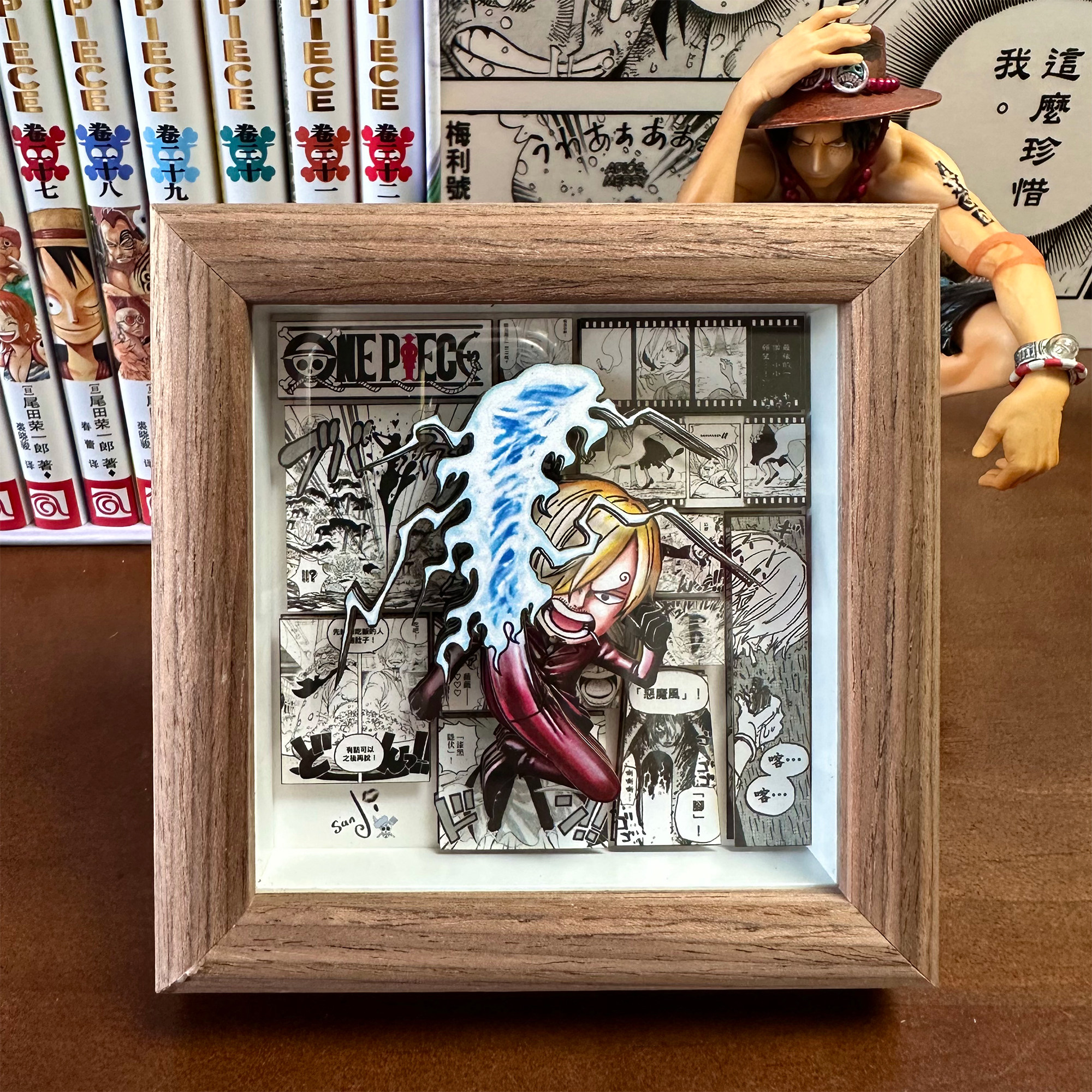 海賊王 皇副惡魔風腳山治 手工紙藝立體畫