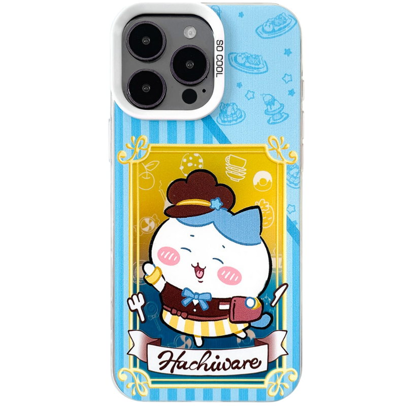 Chiikawa彩銀線條漸變防摔手機殼