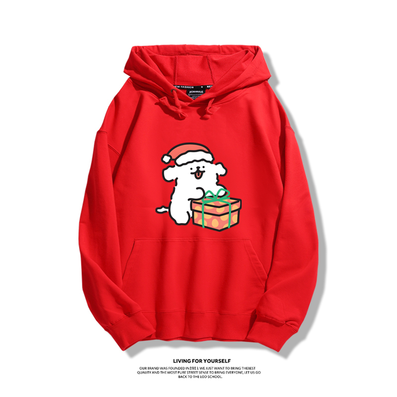 線條小狗新款 親子情侶男女款連帽衛衣-ZUIHANG SHOP