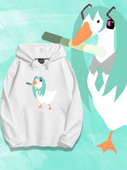 初音未來聯名鵝鴨殺新款 親子情侶男女款連帽衛衣-ZUIHANG SHOP