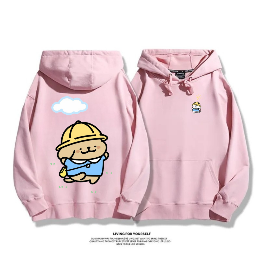 線條小狗 2025秋冬新款 親子情侶男女連帽衛衣