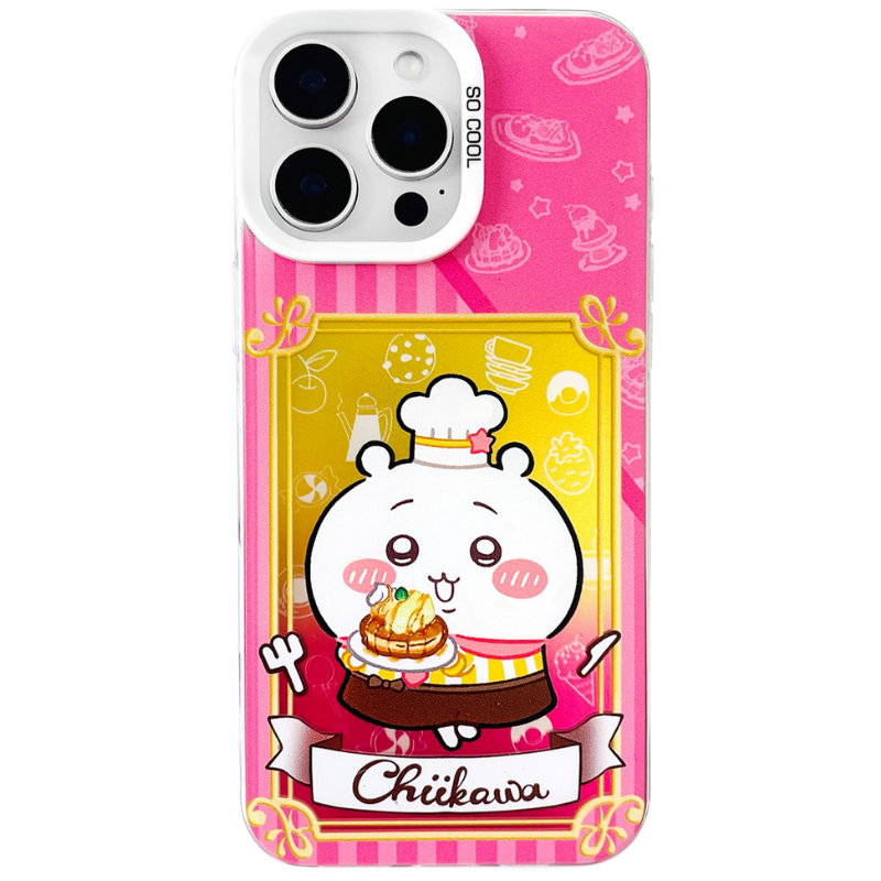 Chiikawa彩銀線條漸變防摔手機殼