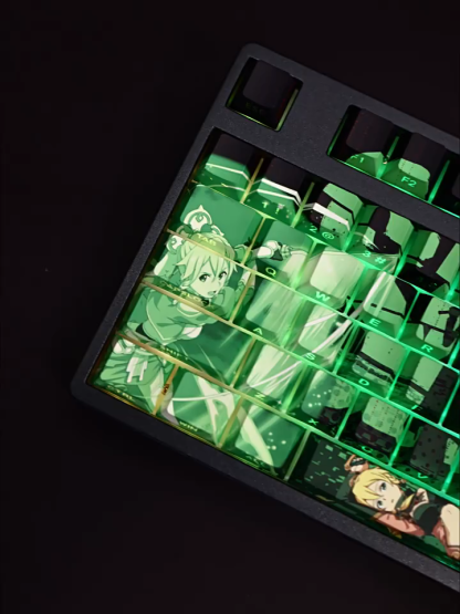 桐谷直葉透光RGB108鍵標準配列衛星軸鍵帽