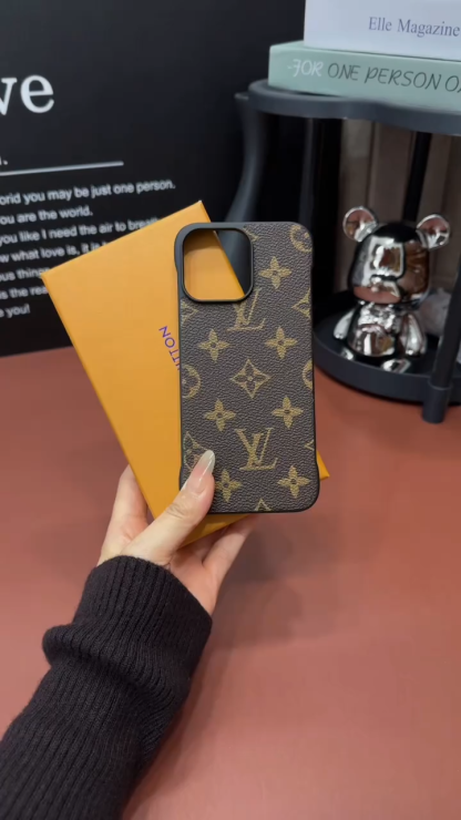 路易威登無邊框皮質手機殼