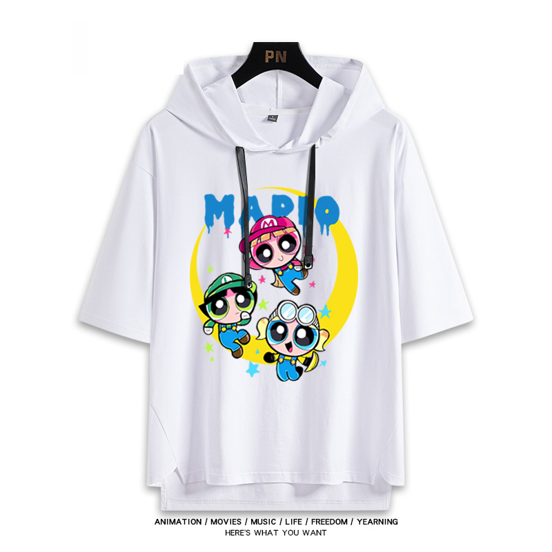 飛天小女警x超級瑪麗 連帽短袖T恤-ZUIHANG SHOP