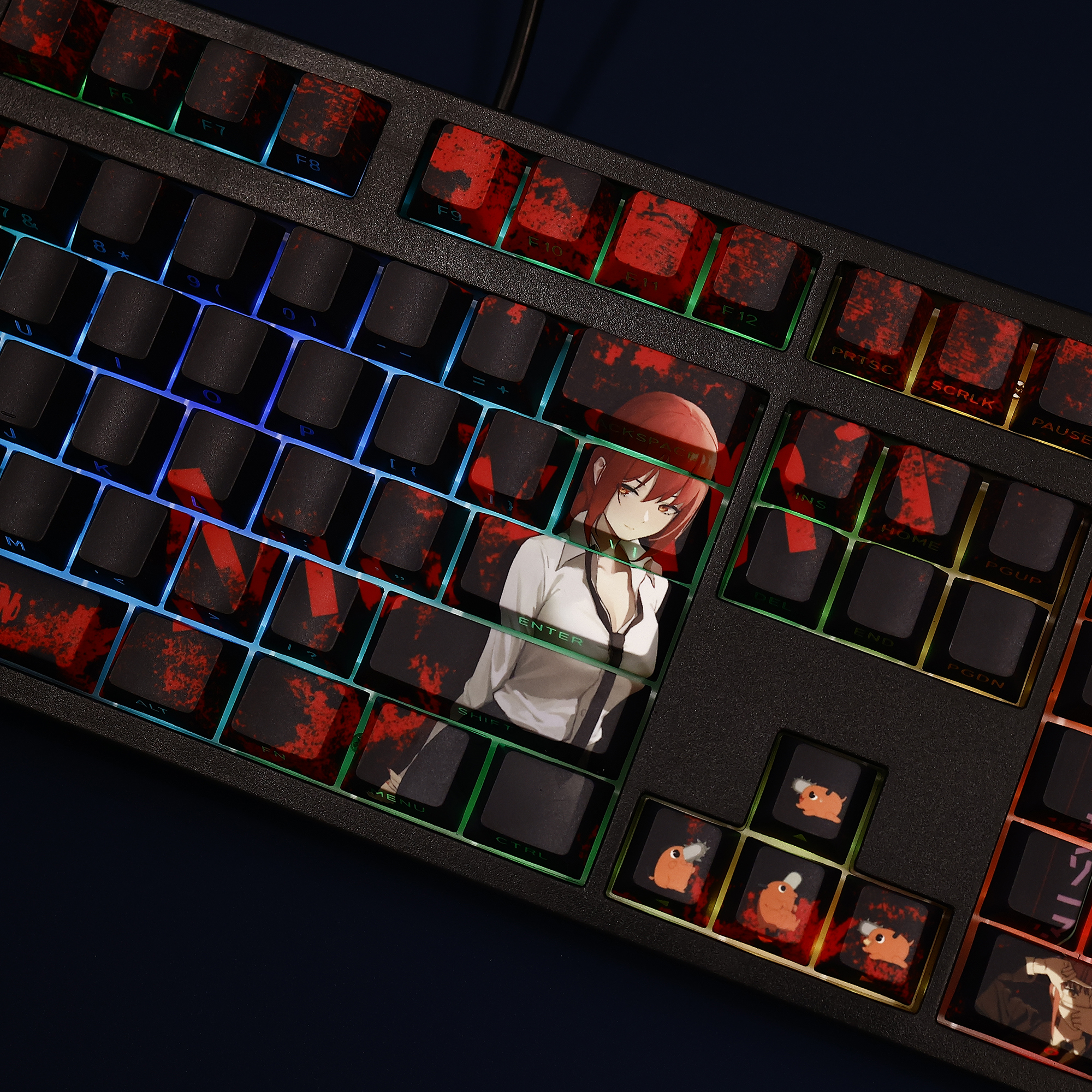 瑪奇瑪Makima電鋸人透光RGB108鍵標準配列衛星軸鍵帽-ZUIHANG SHOP