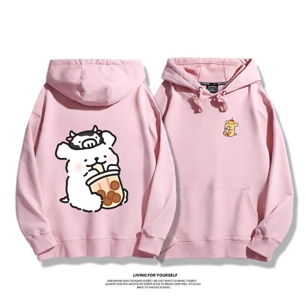 線條小狗 2025秋冬新款 親子情侶男女連帽衛衣