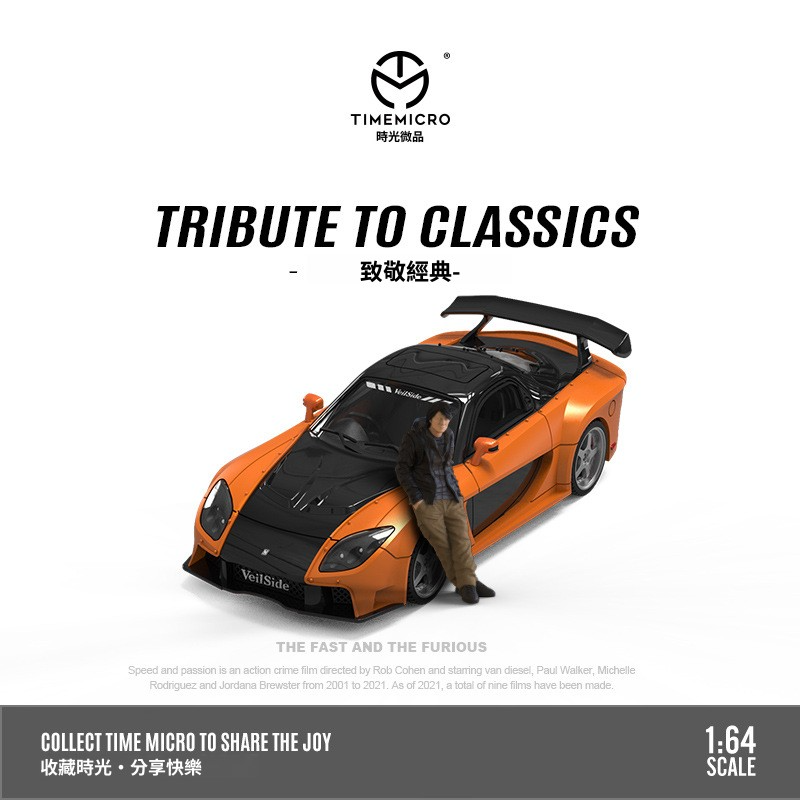 TM 1:64 馬自達RX-7 Veilside 速度與激情 仿真合金汽車模型