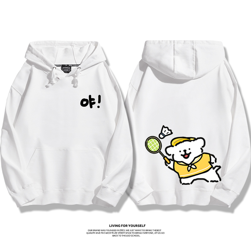 線條小狗新款 親子情侶男女款連帽衛衣-ZUIHANG SHOP