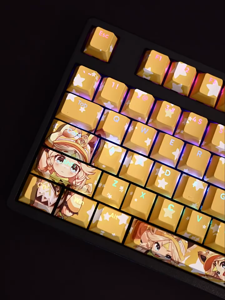 原神卡齊娜透光RGB108鍵標準配列衛星軸鍵帽