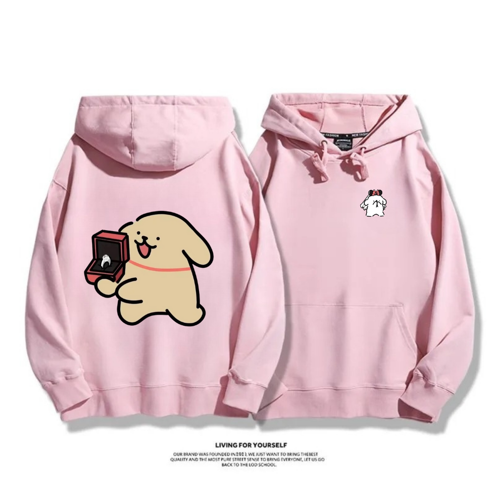 線條小狗 2025秋冬新款 親子情侶男女連帽衛衣