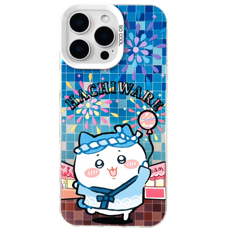 Chiikawa彩銀線條漸變防摔手機殼