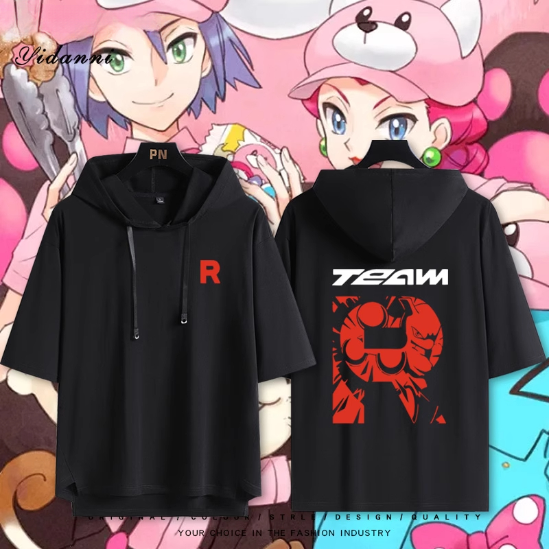 寶可夢新款 親子情侶男女款連帽短袖T恤-ZUIHANG SHOP