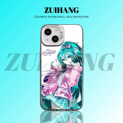 初音未來彩銀線條漸變防摔手機殼-ZUIHANG SHOP
