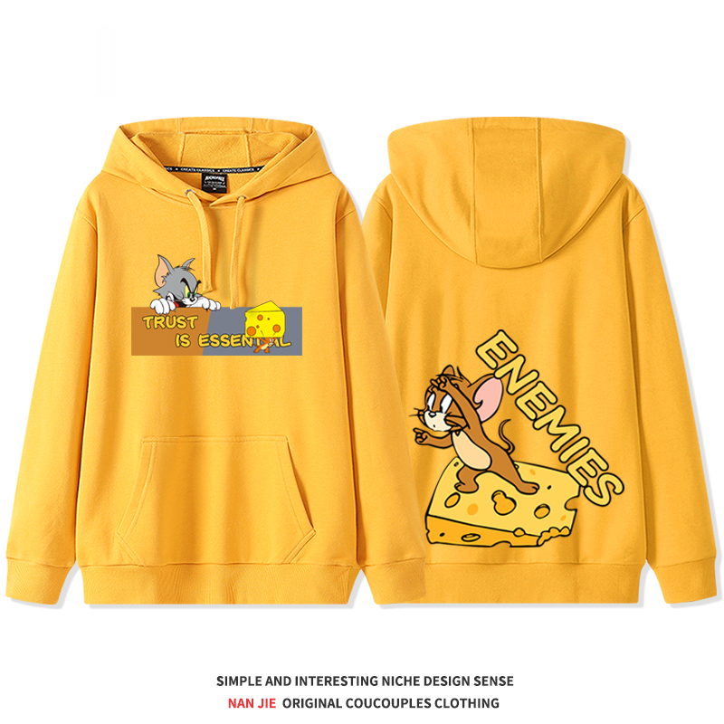 湯姆貓與傑利鼠 2025秋冬新款 親子情侶裝連帽衛衣