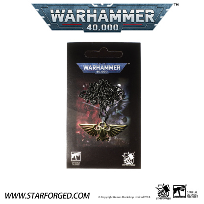 星辰鑄造 戰錘40K周邊帝國天鷹鈦鋼鍍金項鍊吊墜