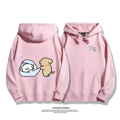 線條小狗 2025秋冬新款 親子情侶男女連帽衛衣