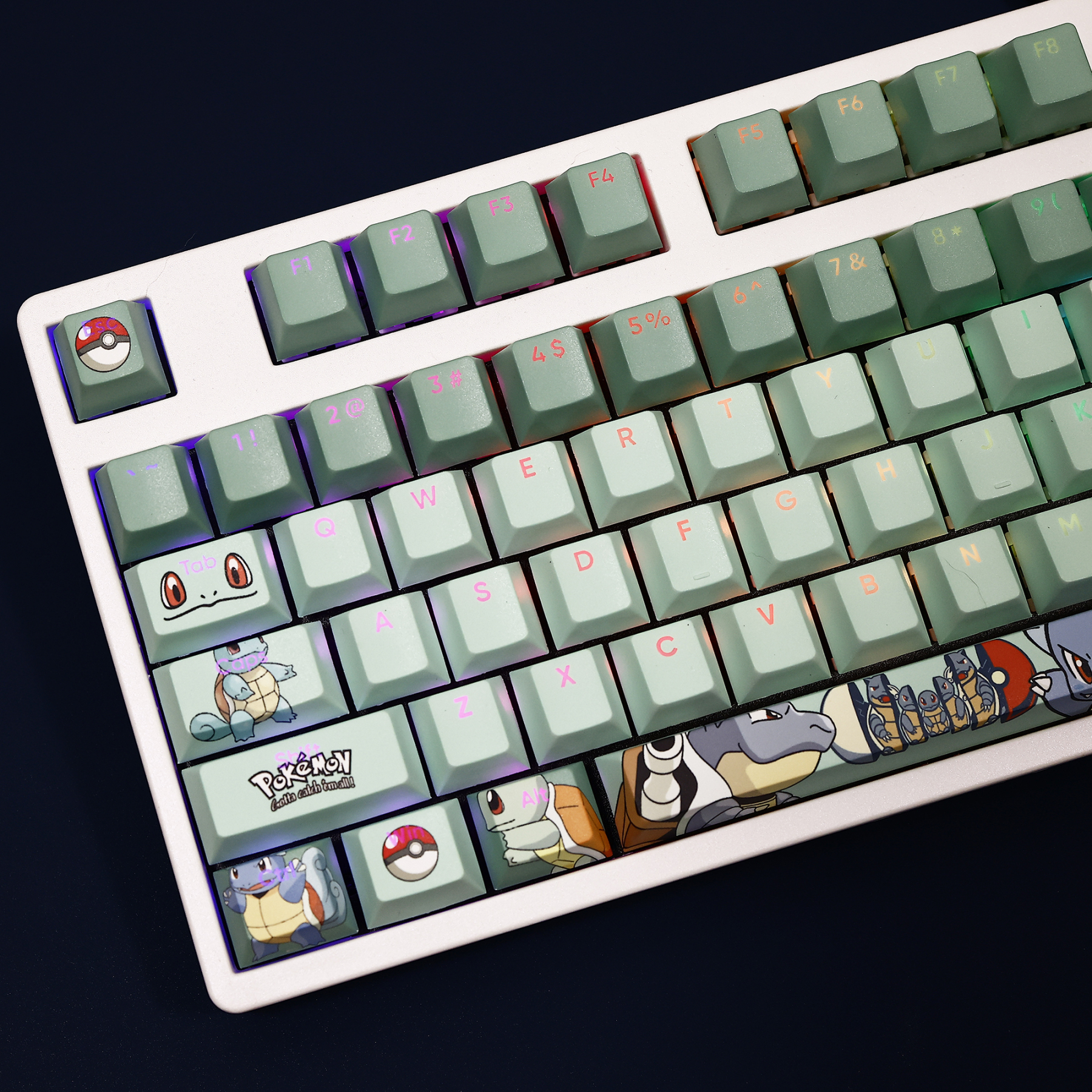 傑尼龜 108鍵 標準配列 衛星軸鍵帽-ZUIHANG SHOP