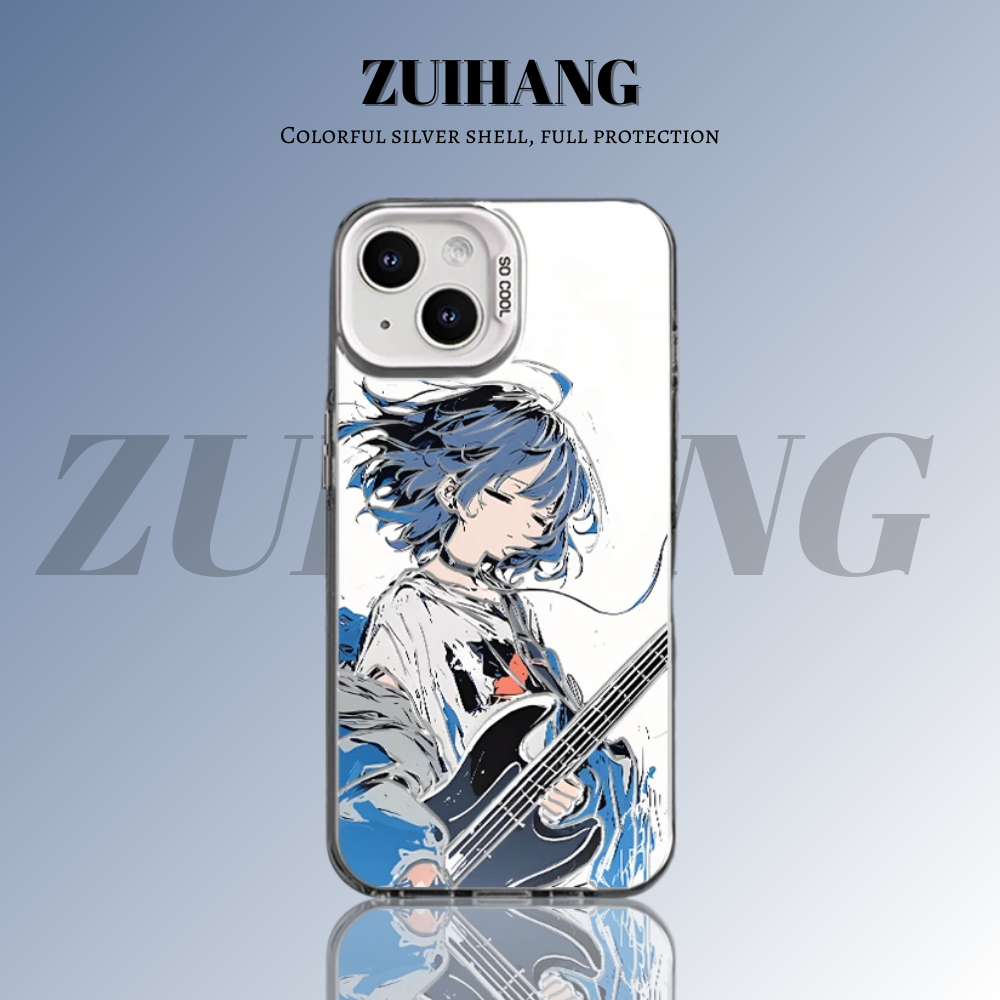 孤獨搖滾彩銀線條漸變防摔手機殼-ZUIHANG SHOP