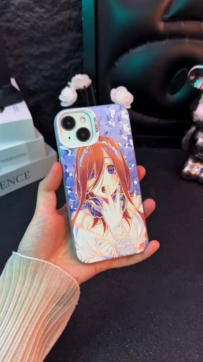 五等分的花嫁彩銀線條漸變防摔手機殼