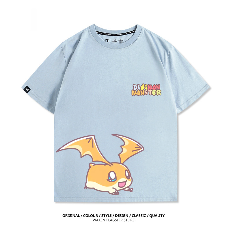 數碼寶貝 2025親子情侶男女同款 印花短袖T恤