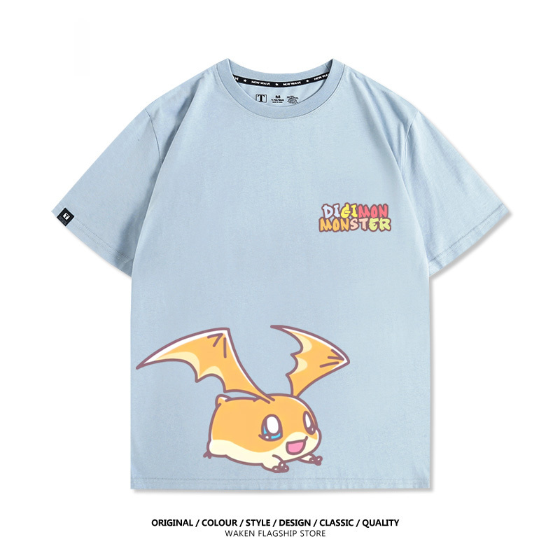 數碼寶貝 2025親子情侶男女同款 印花短袖T恤