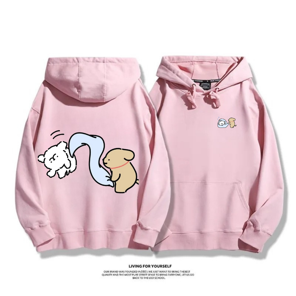 線條小狗 2025秋冬新款 親子情侶男女連帽衛衣