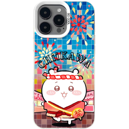 Chiikawa彩銀線條漸變防摔手機殼