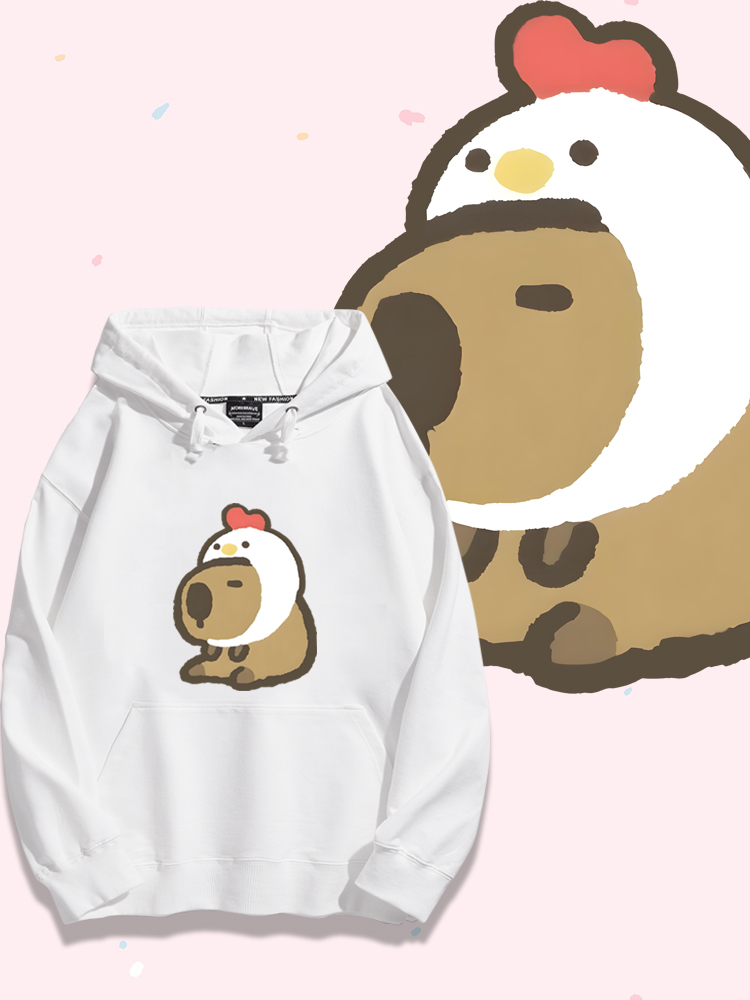 Q版卡皮巴拉新款 親子情侶男女款連帽衛衣-ZUIHANG SHOP